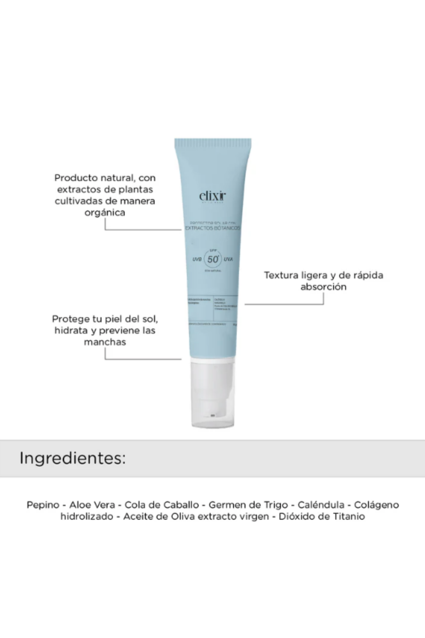 Protector Solar con Extractos Bótanicos- Elixir by la maga
