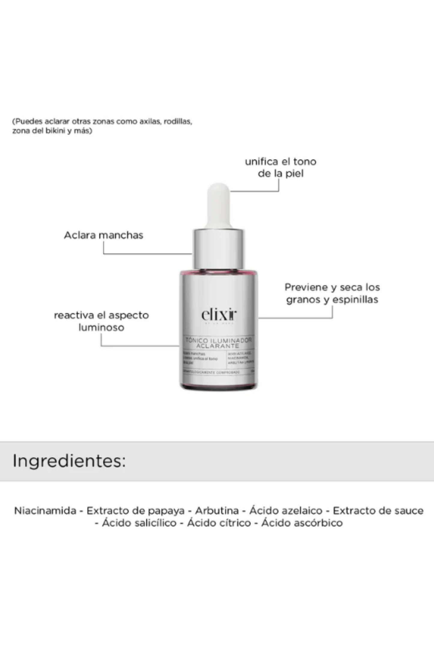Tónico Iluminador Aclarante- Elixir by la maga